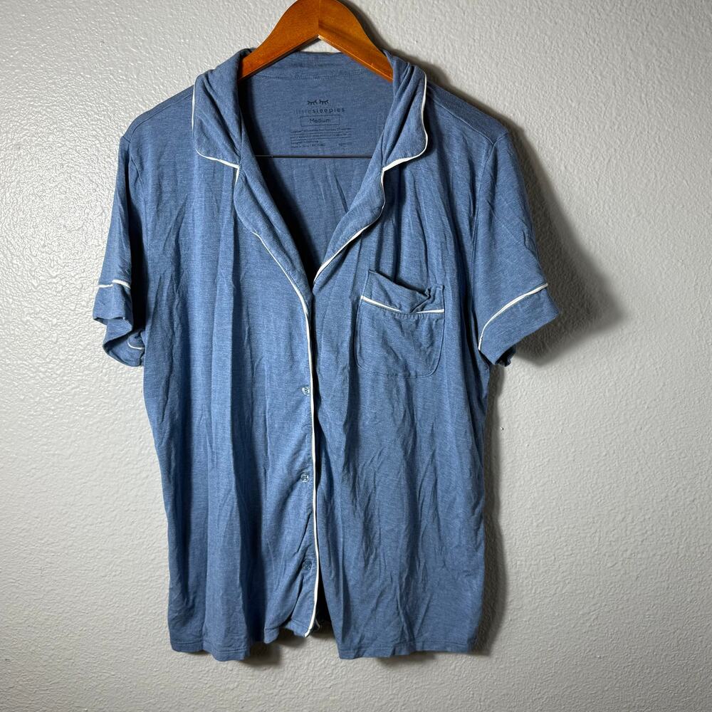 Little Sleepies Womens Adult Pajama Top Blue Sleep Wear Size Medium - Picture 1 of 5